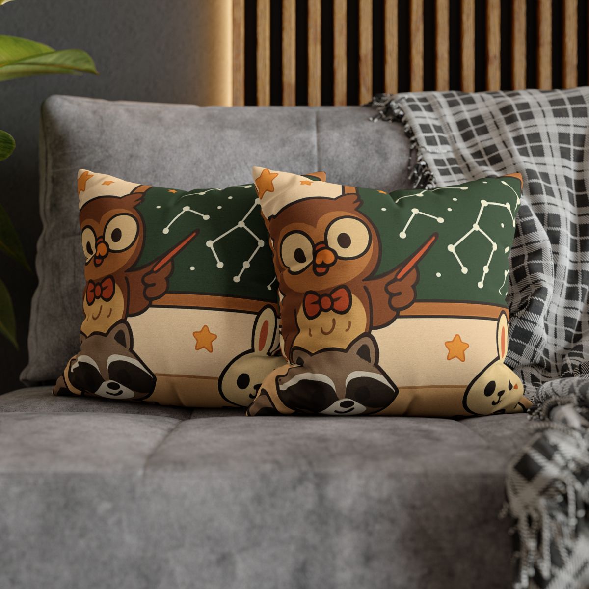 Comet Classroom Owl And The Star Map Chalkboard soft cotton pillow cases