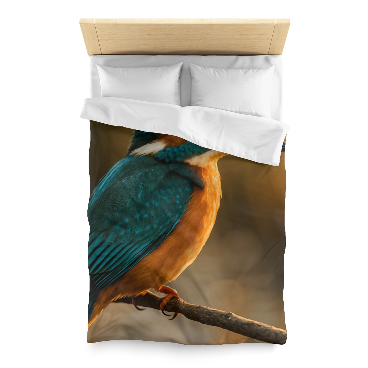 Emerald Glide Common Kingfisher personalized bedding duvets