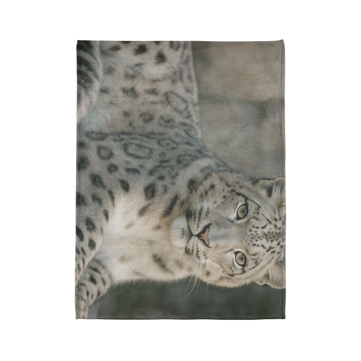 Hidden Realm Snow Leopard soft fleece blankets