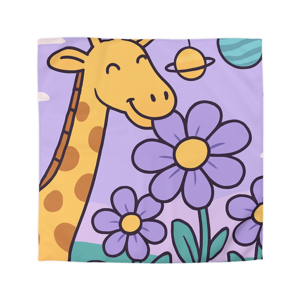 Galaxy Garden Giraffe personalized bedding duvets