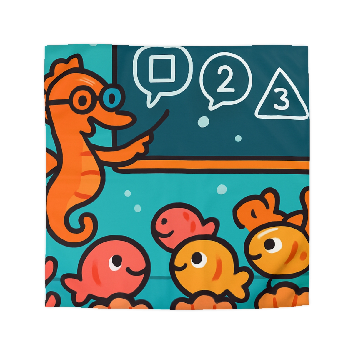 Coral Classroom With The Seahorse Teacher custom duvets