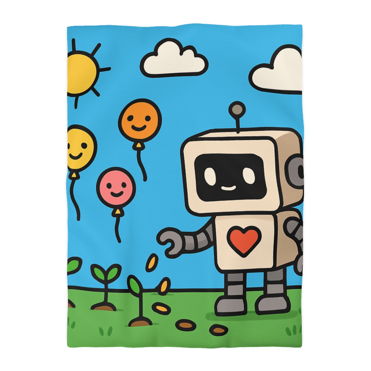 Robot Garden Of Flying Seeds designer printed duvets