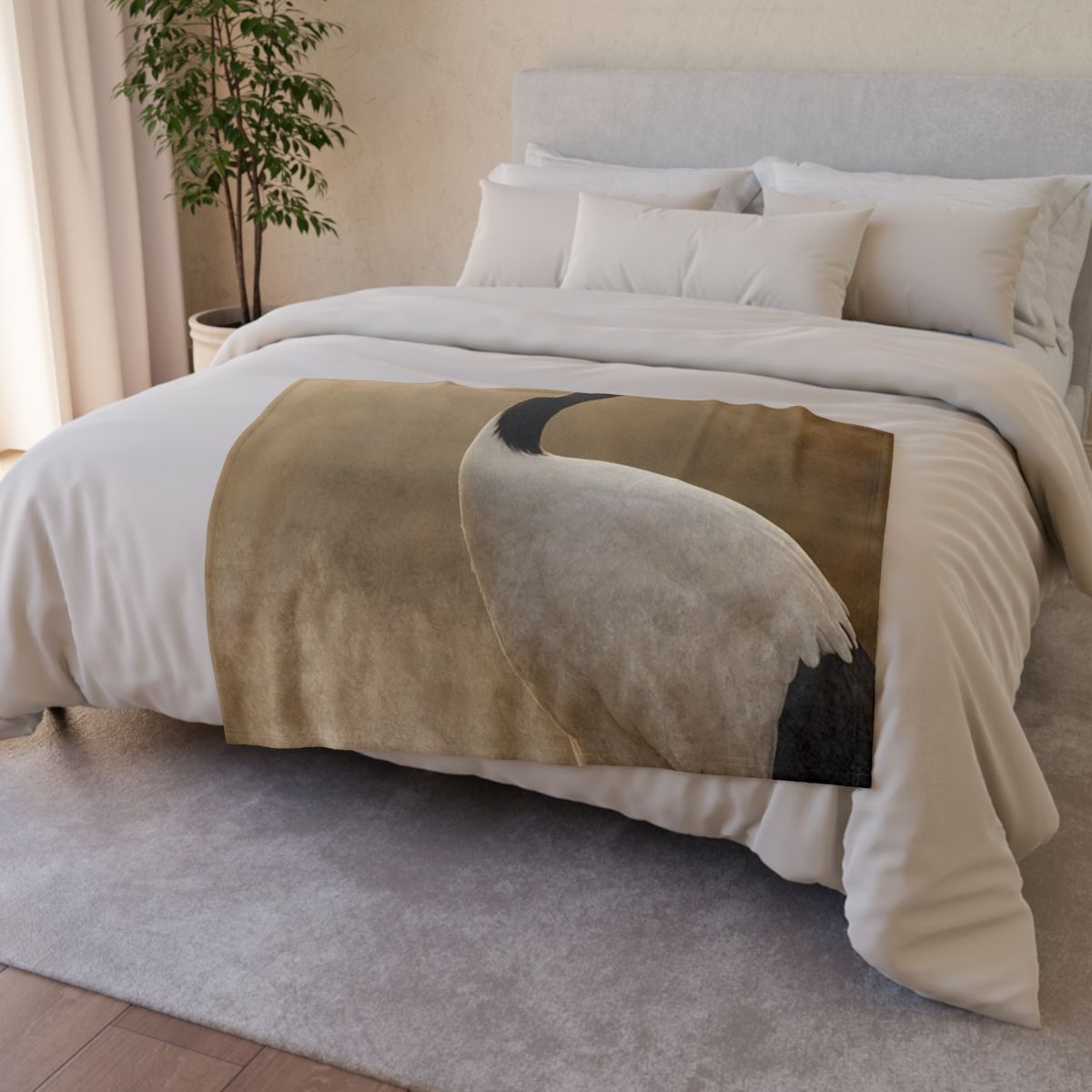 Silent Poise Red Crowned Crane unique gift blanketscustom blankets