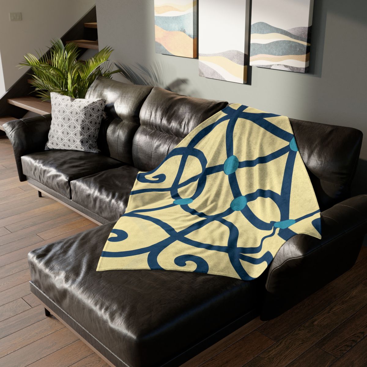 Tendril Ribbon Network designer printed blankets