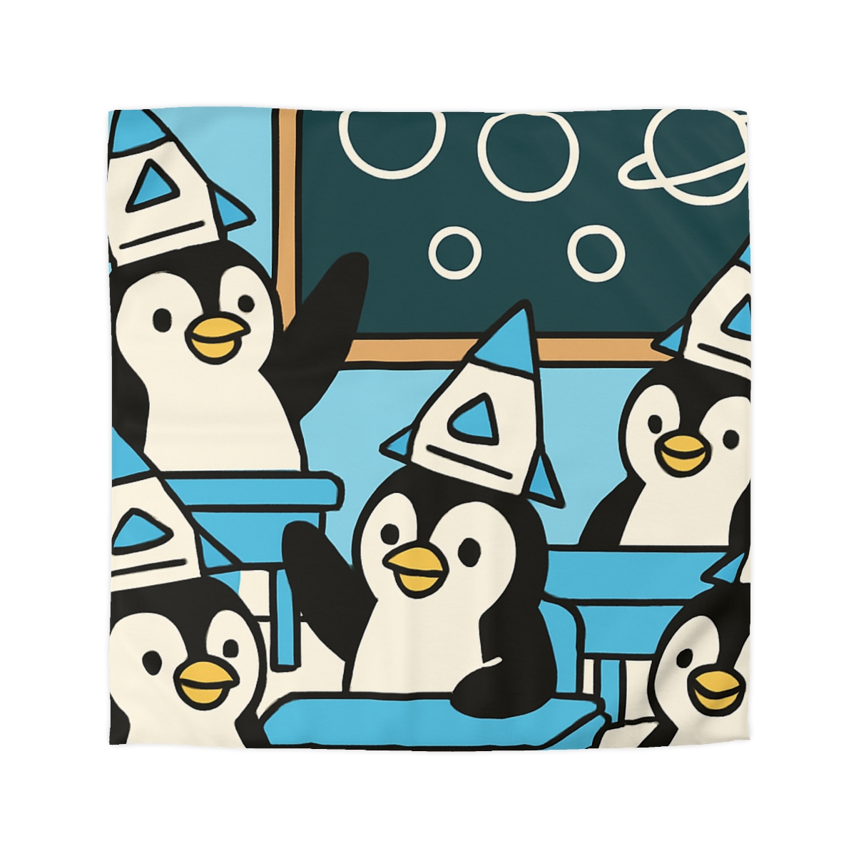 Rocket Penguin Class stylish duvet covers