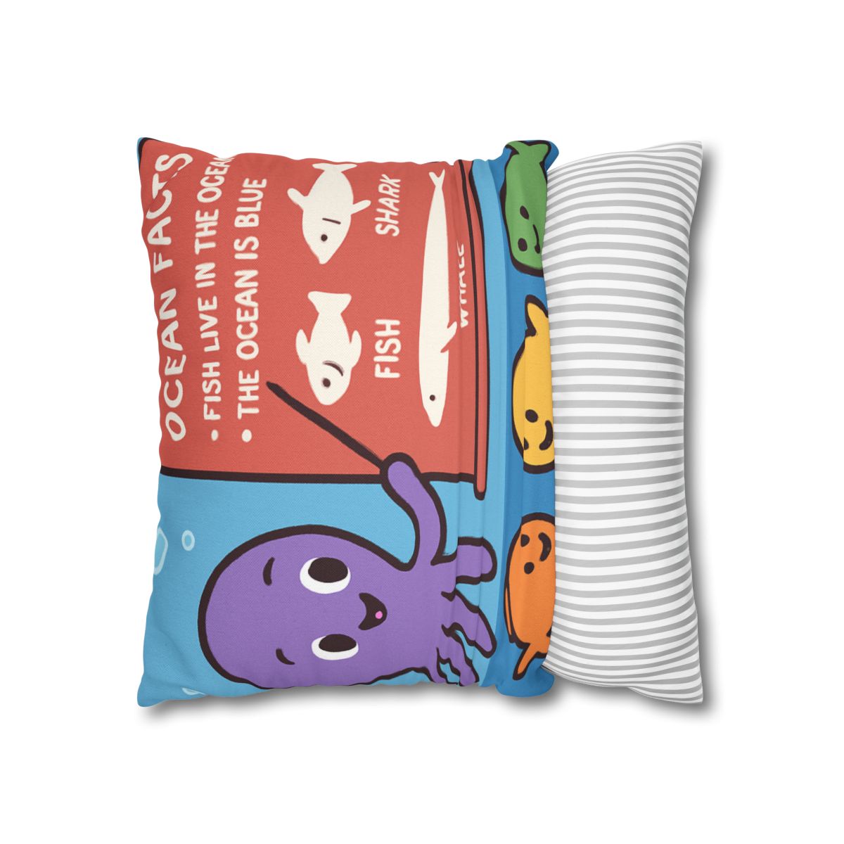 Coral Classroom With Professor Octopus soft cotton pillow cases