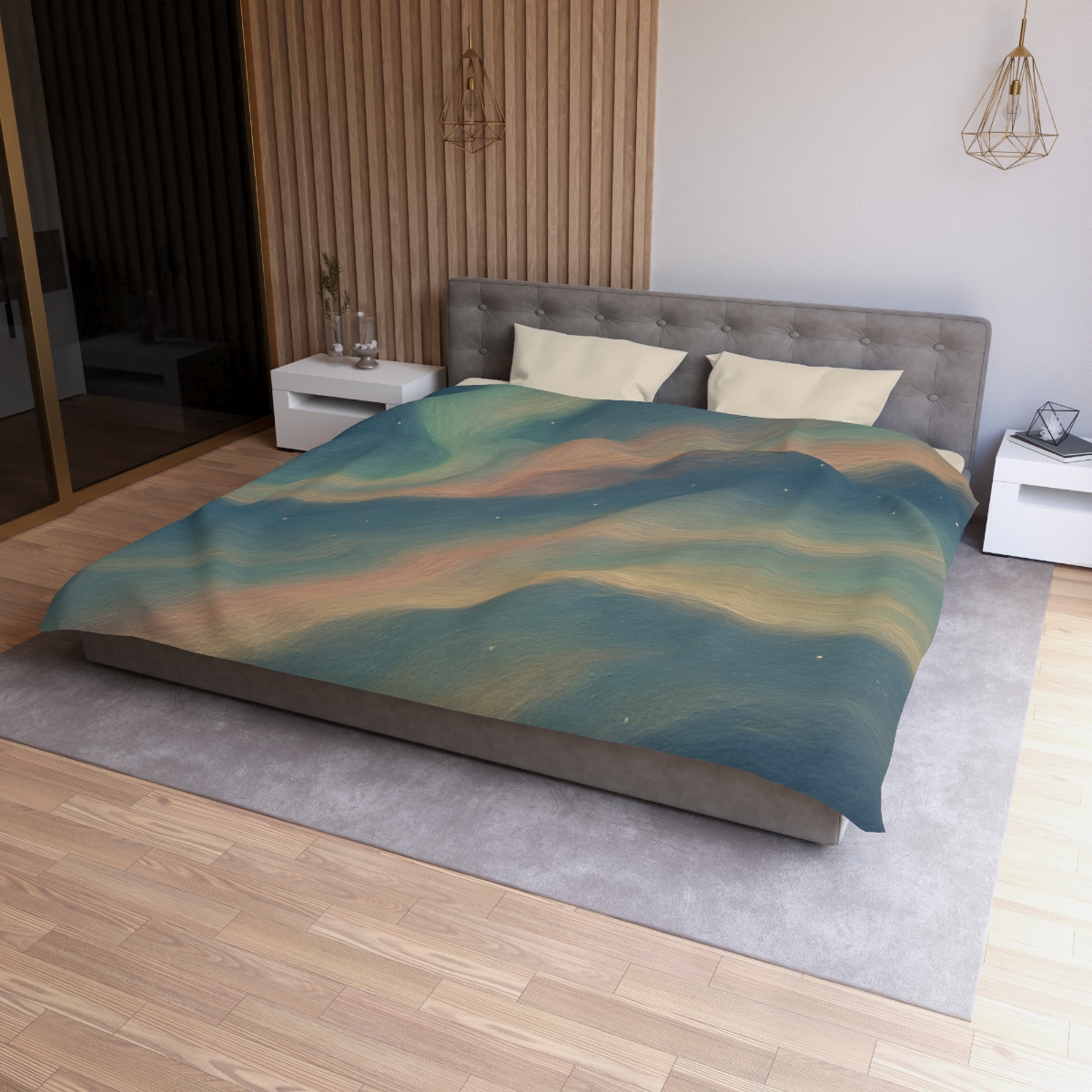 Spectral Aurora Drift personalized bedding duvets