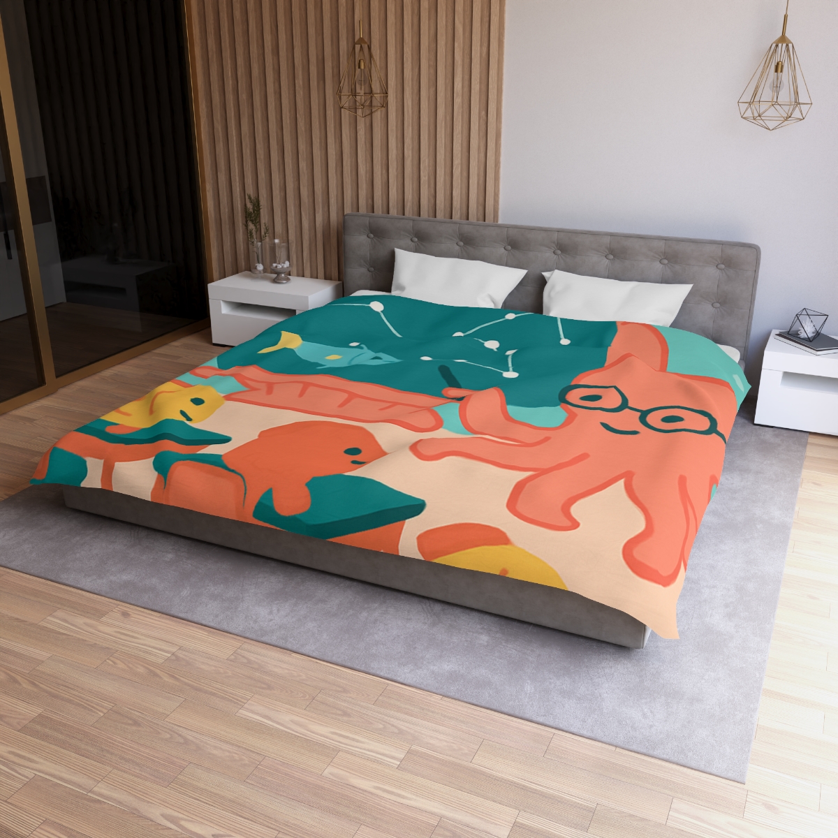 Cosmic Coral Classroom stylish duvet covers