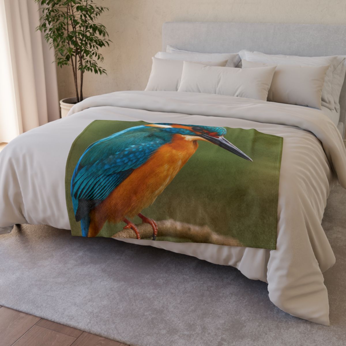 Emerald Flash Kingfisher unique gift blankets