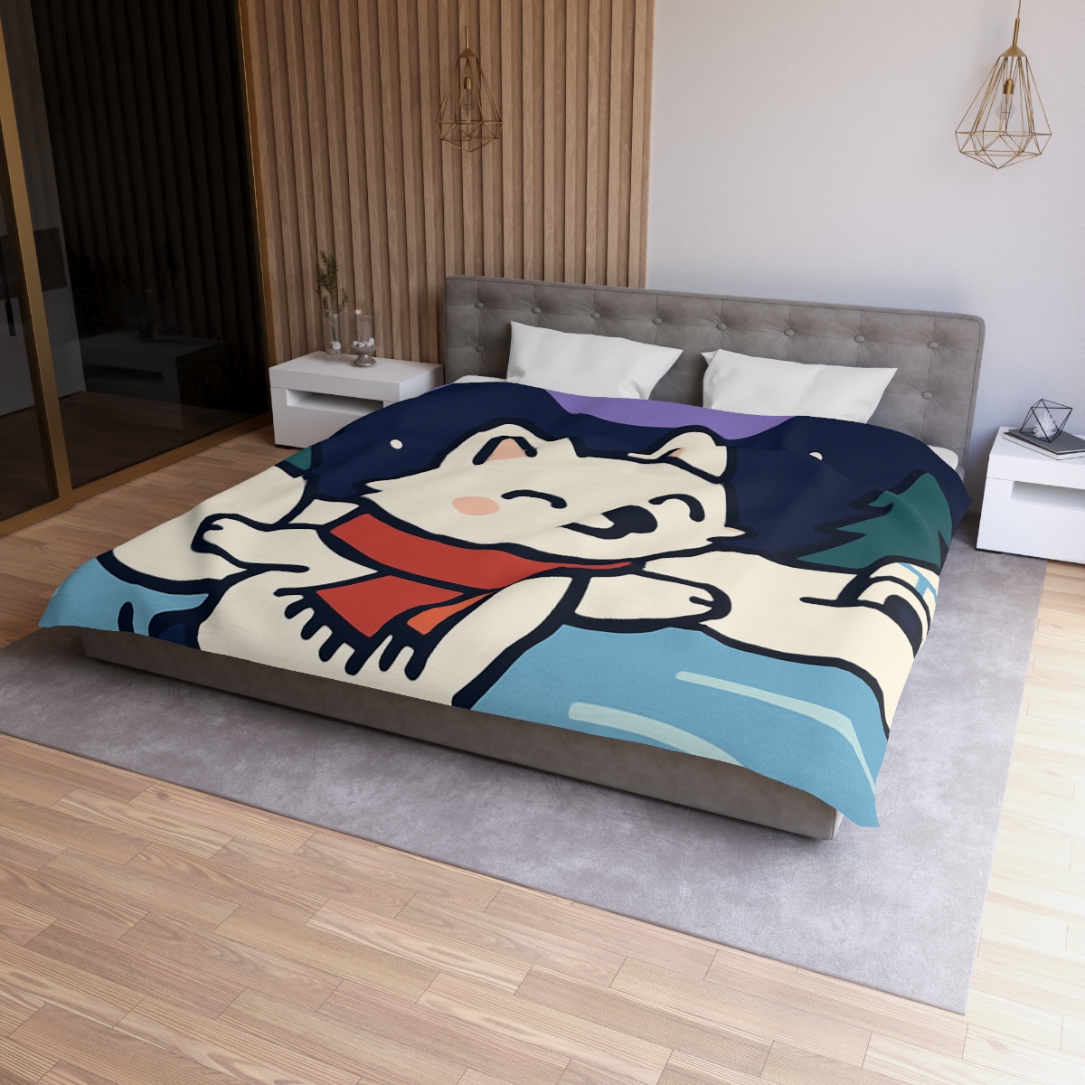 Aurora Snow Fox Skate Night custom duvets