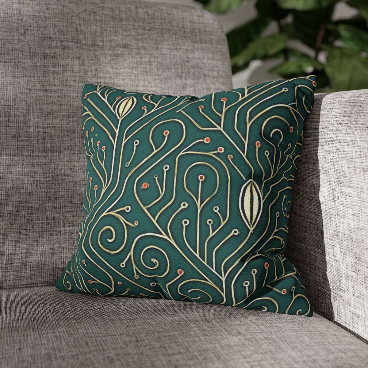 Vine Circuit Filigree designer print pillow cases