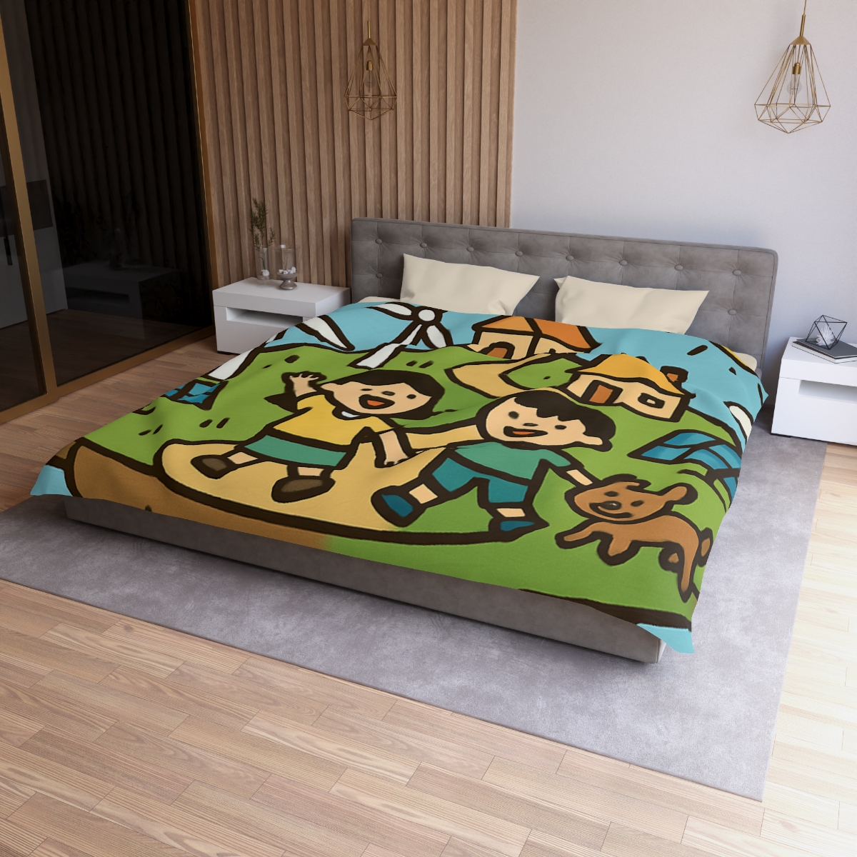 Floating Eco City Sky Island trendy bedroom duvets