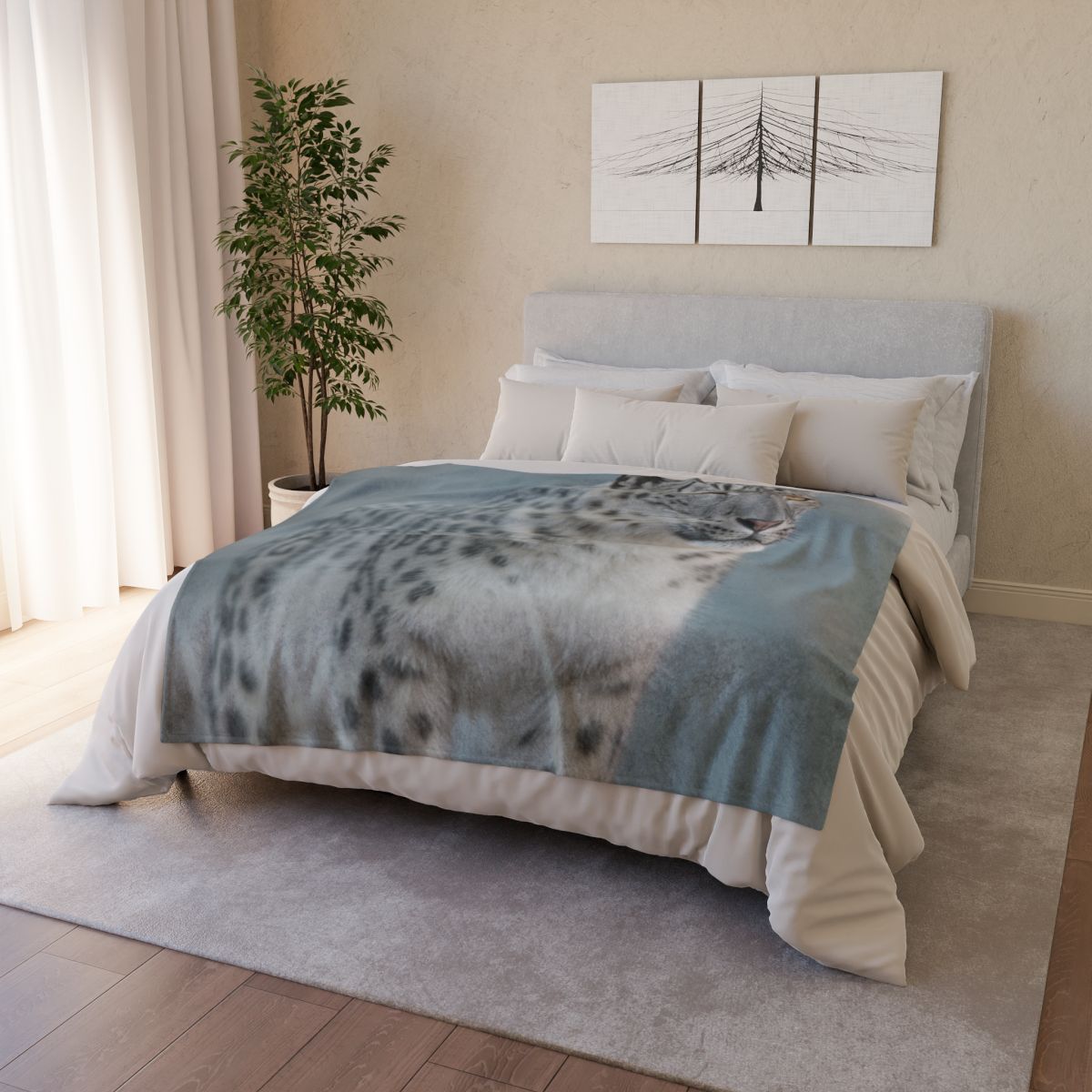 Ridge Phantom Snow Leopard decorative home blankets