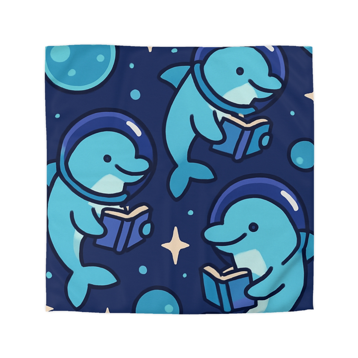Space School Of Curious Dolphins custom duvets