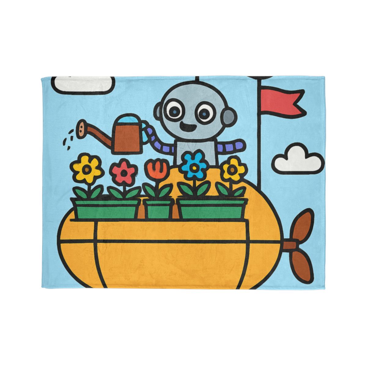 Sky Garden On A Friendly Airship decorative home blankets