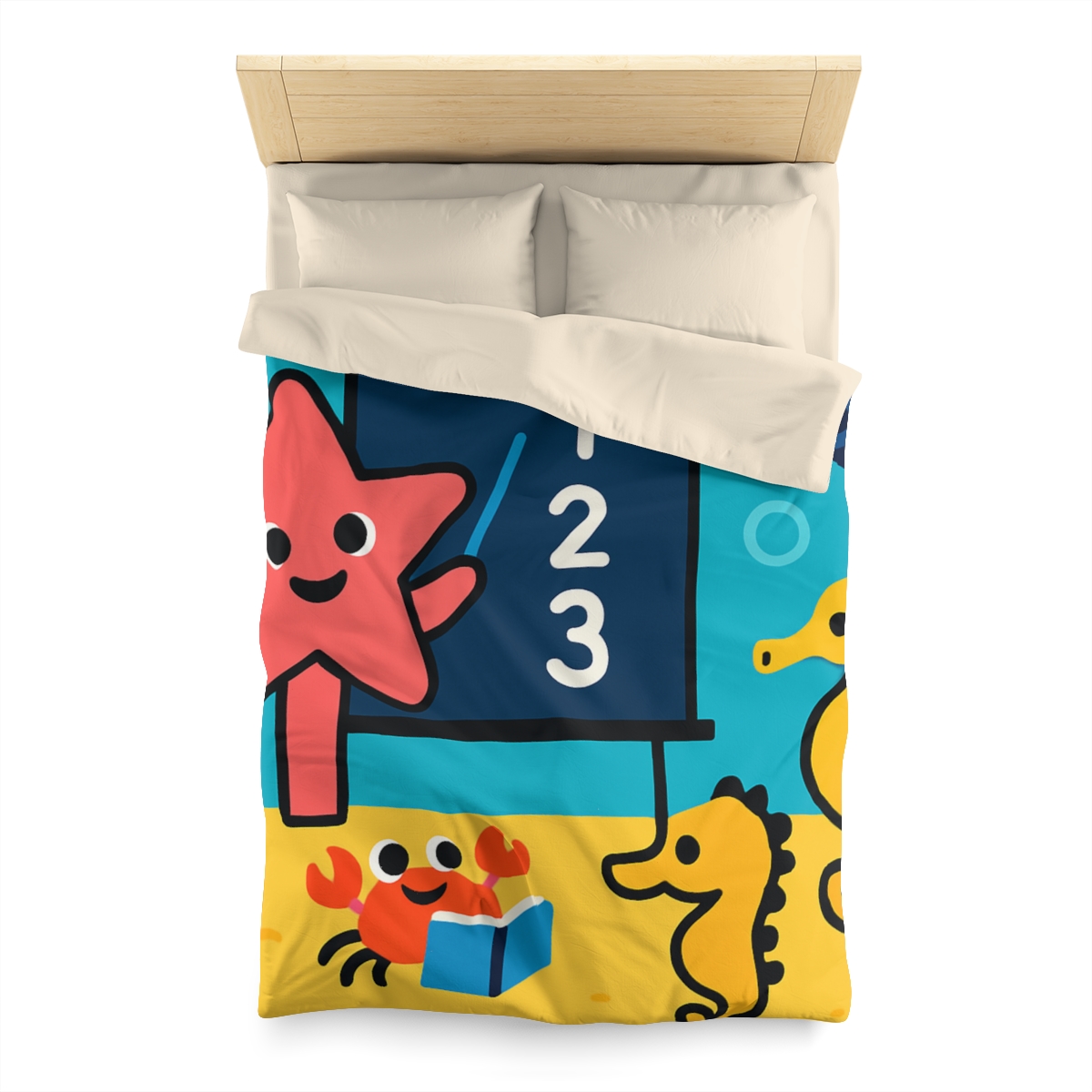 Starfish Schoolhouse Adventure designer printed duvets