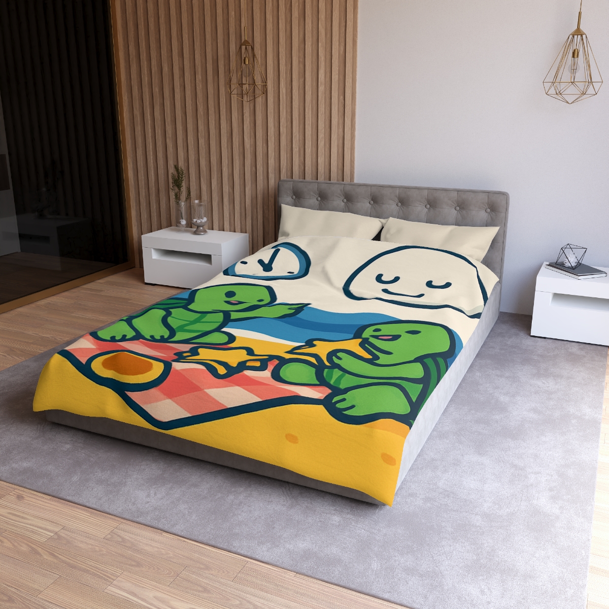 Moon Turtles Tide Time Picnic personalized bedding duvets
