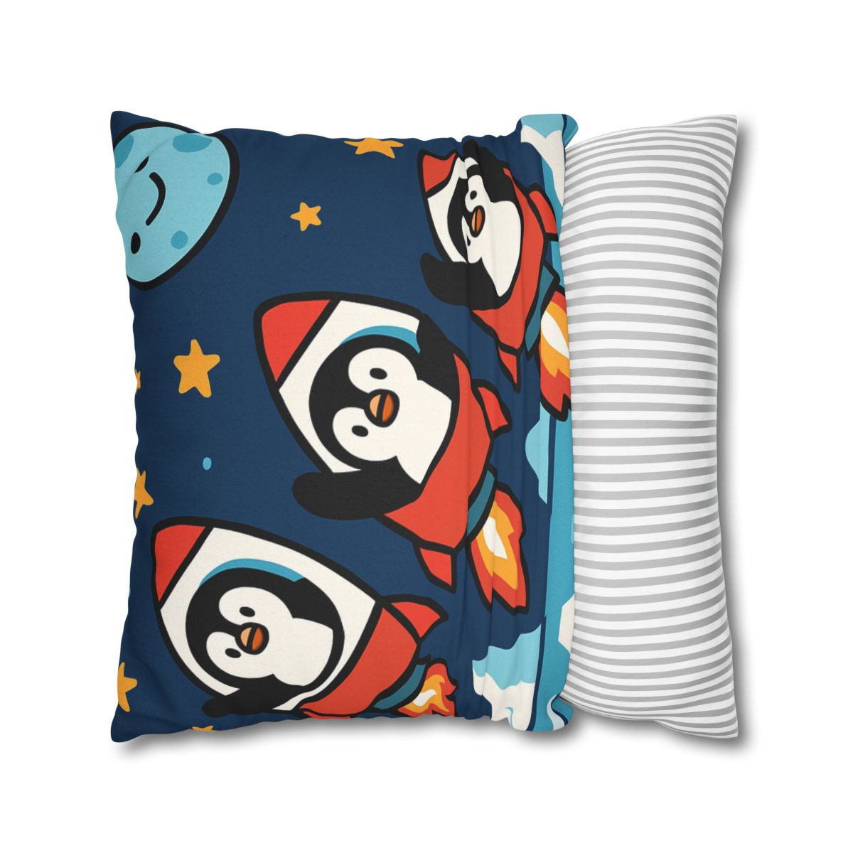 Rocket Penguin Crew soft cotton pillow cases
