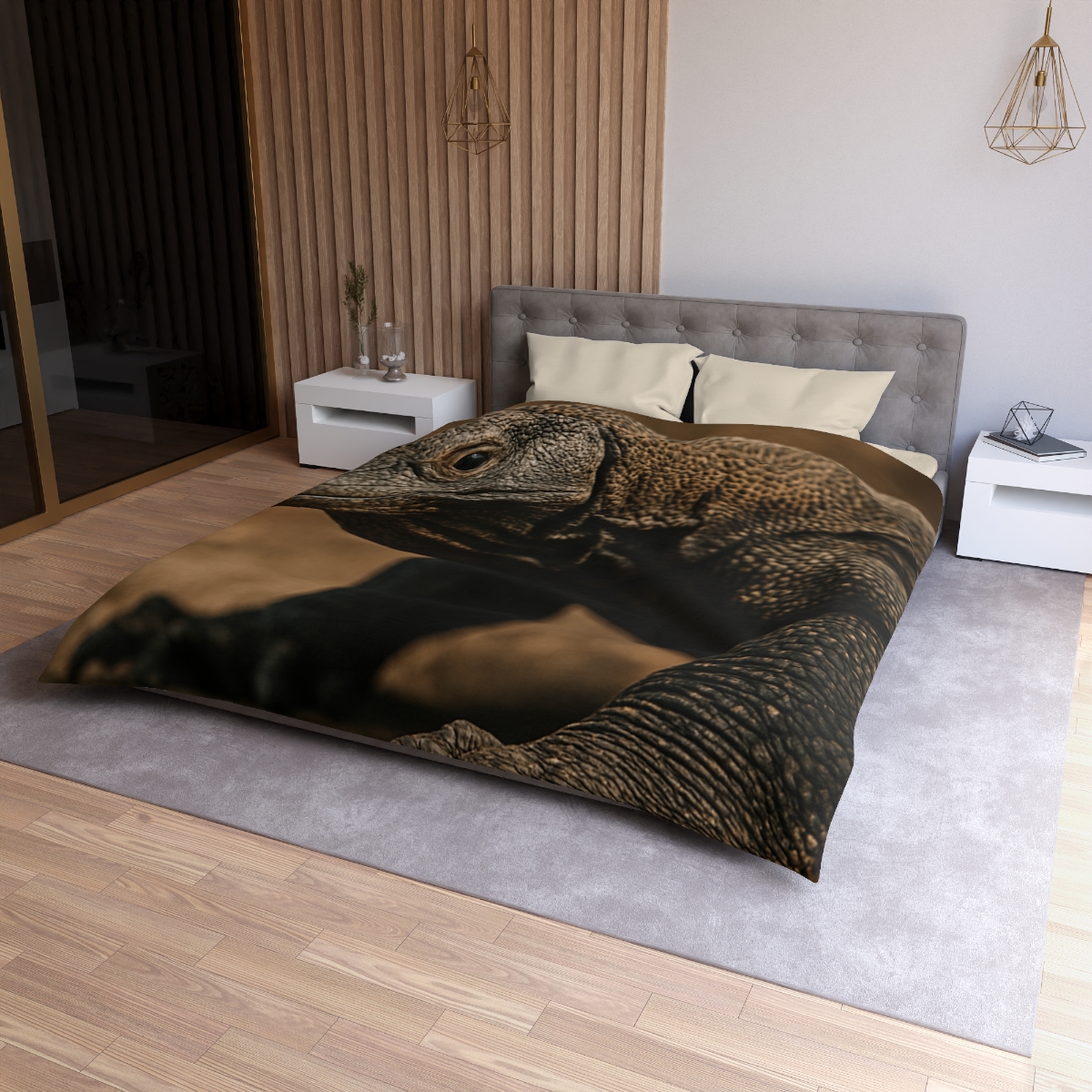 Ancient Sentinel Komodo Dragon personalized bedding duvets