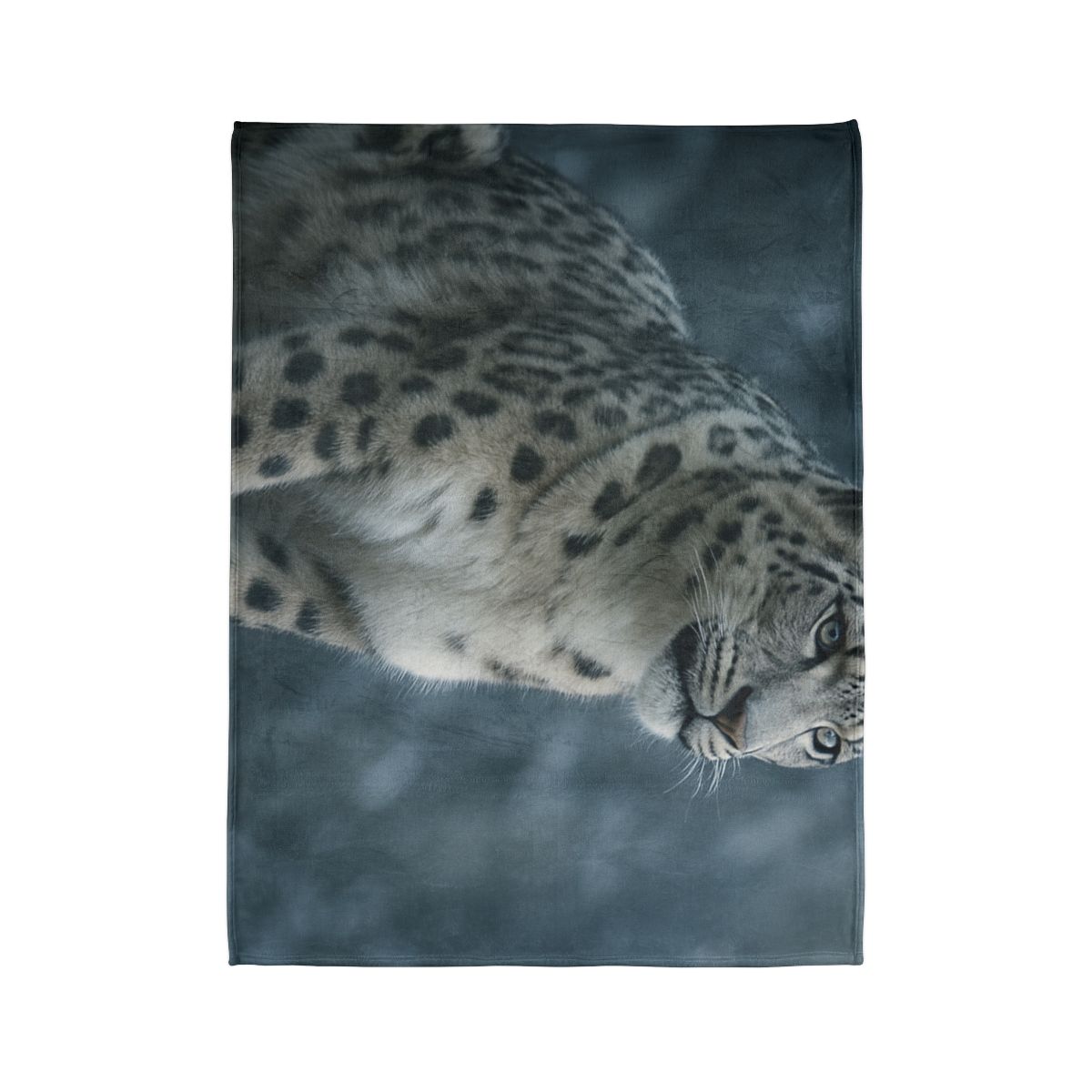 Crest Of Silence Snow Leopard designer printed blankets