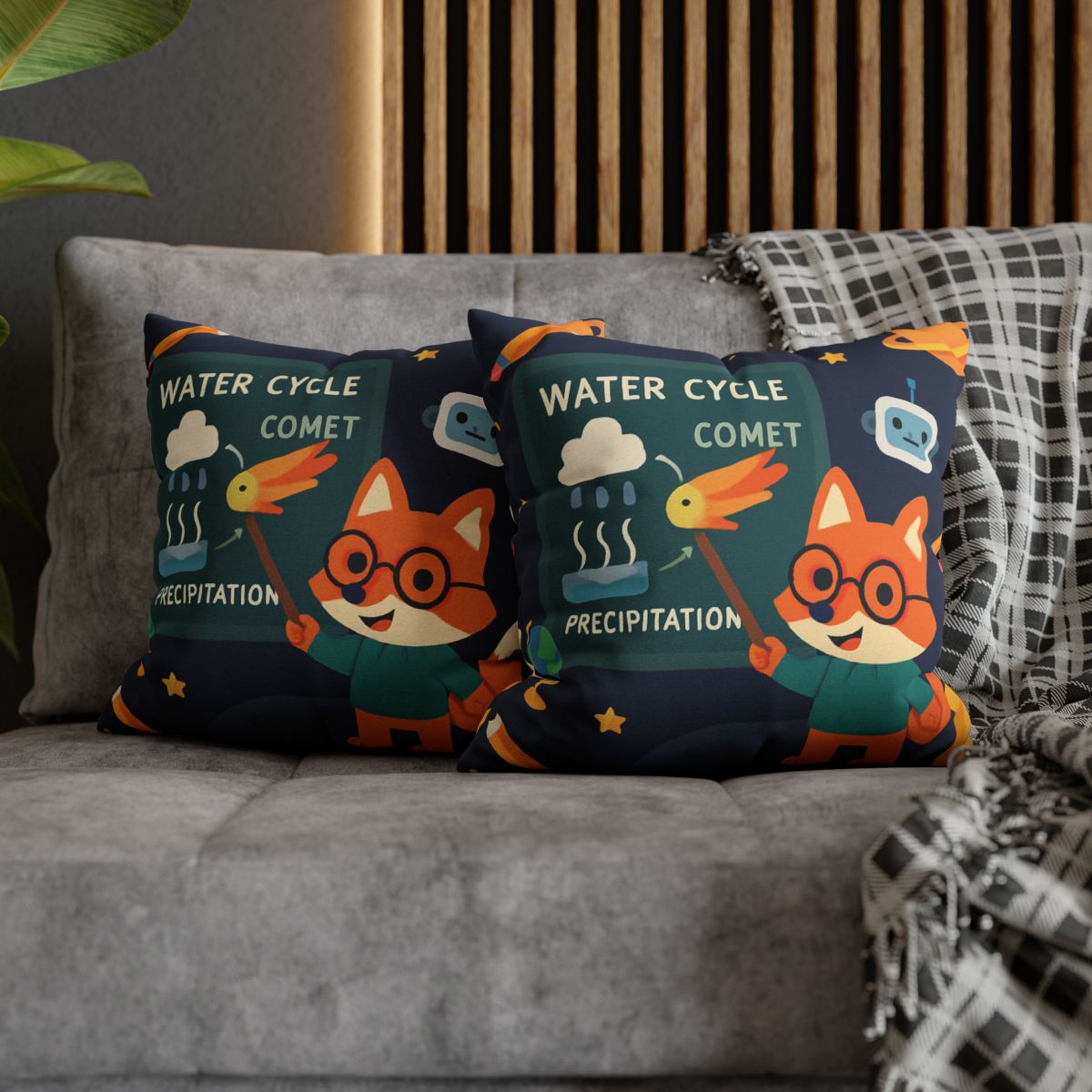 Comet Classroom With Professor Fox soft cotton pillow cases