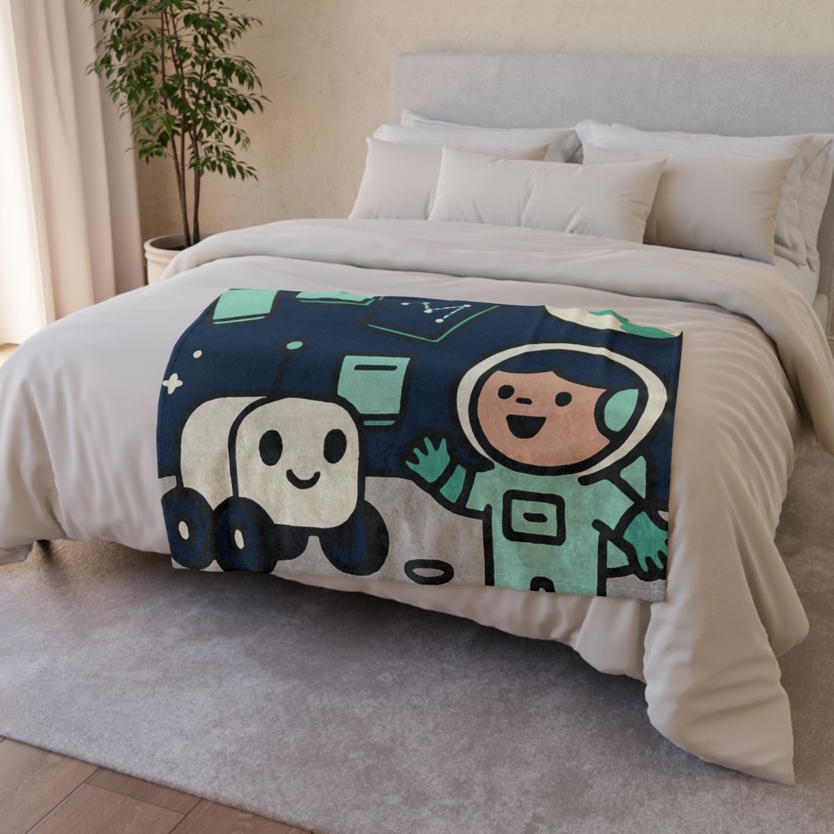 The Moonlit Library Rover unique gift blanketscustom blankets