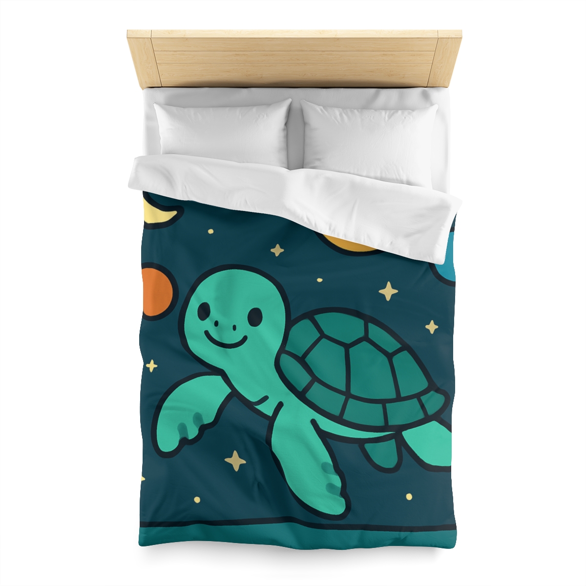 Starlit Space Turtle personalized bedding duvets