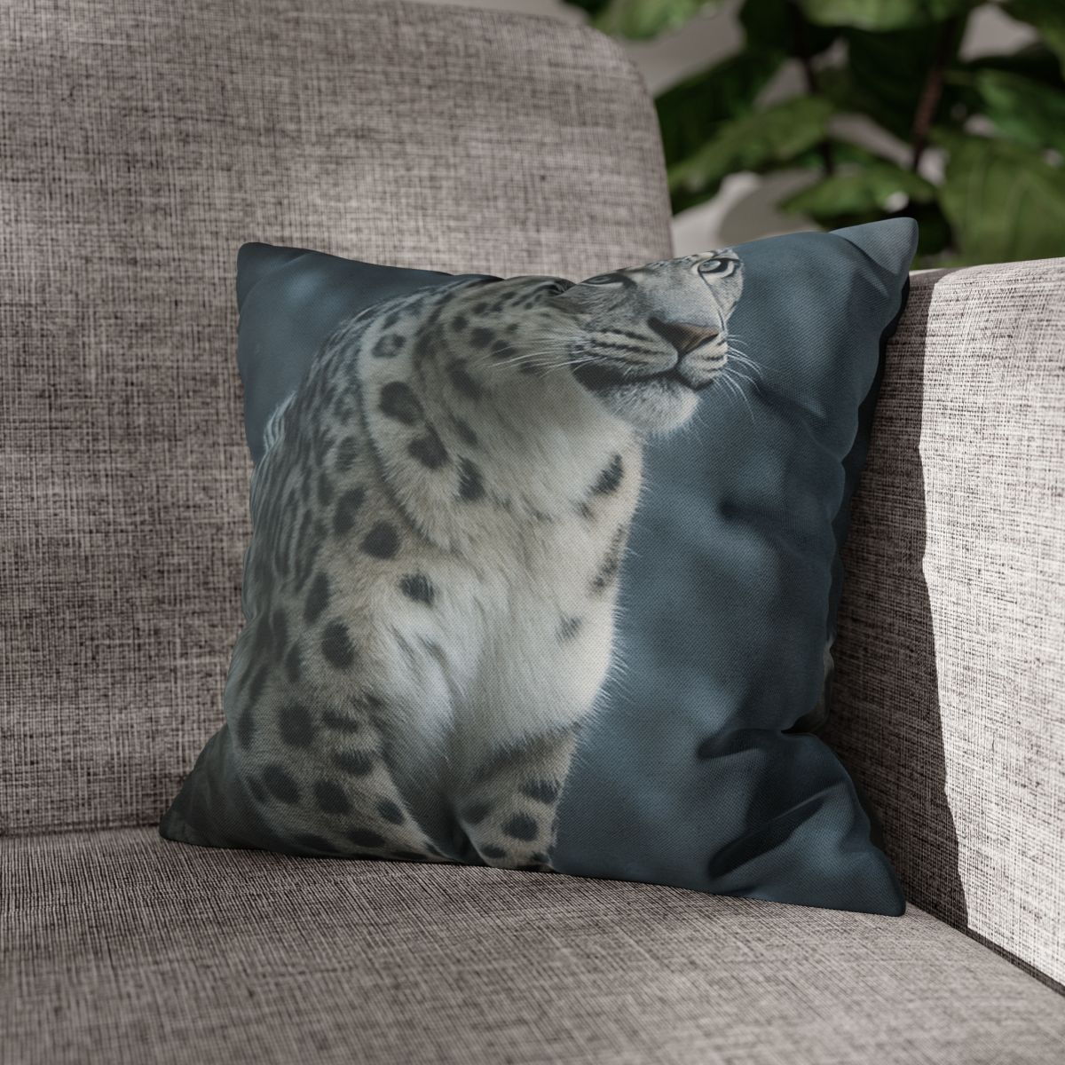 Crest Of Silence Snow Leopard soft cotton pillow cases