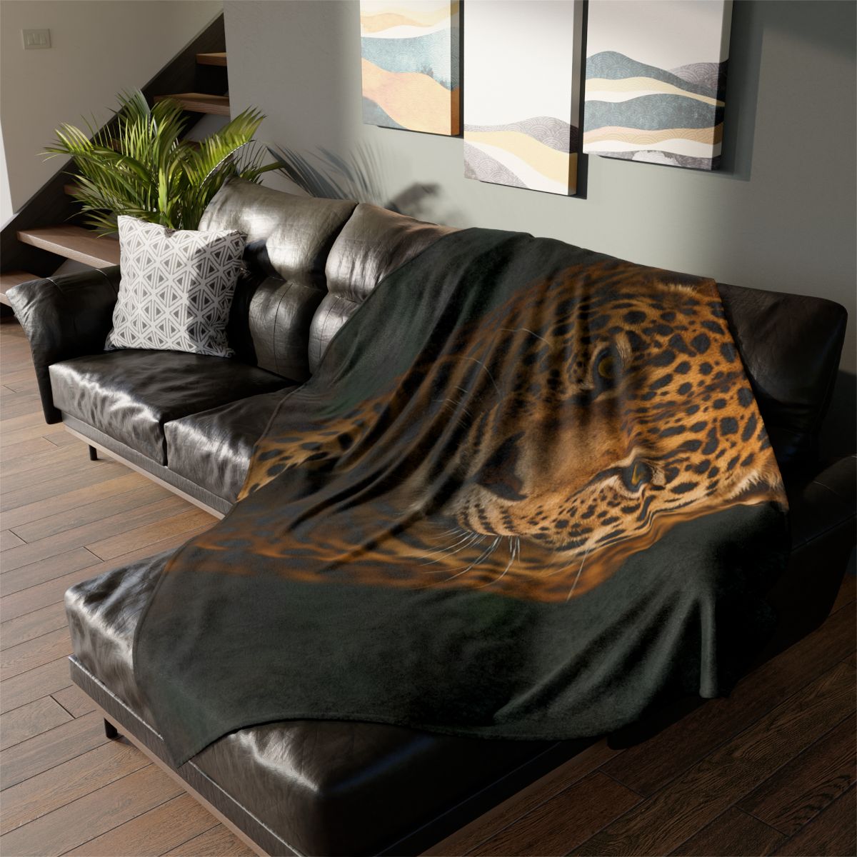 Shadow Mosaic Jaguar designer printed blankets