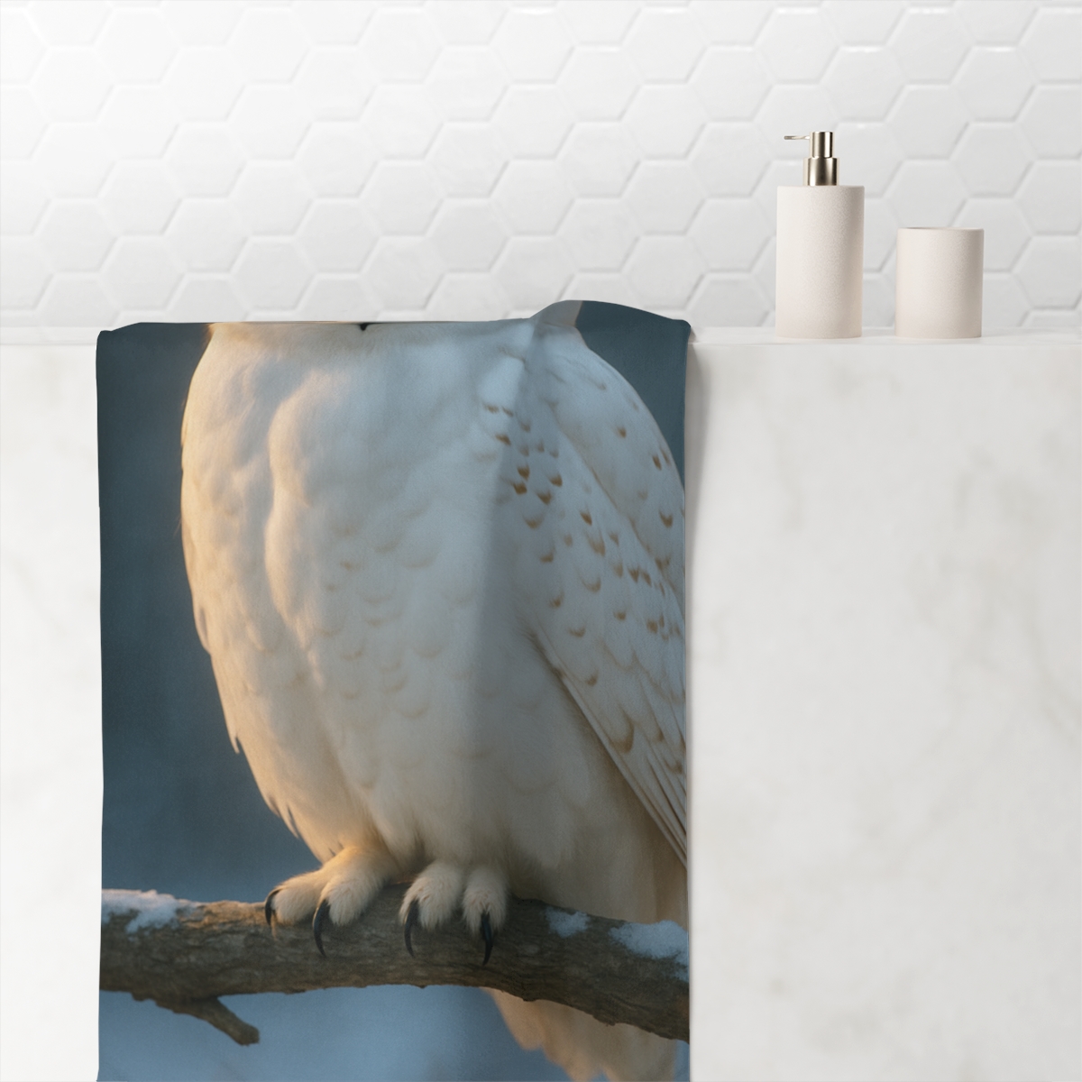 Twilight Watch Snowy Owl unique gift towels