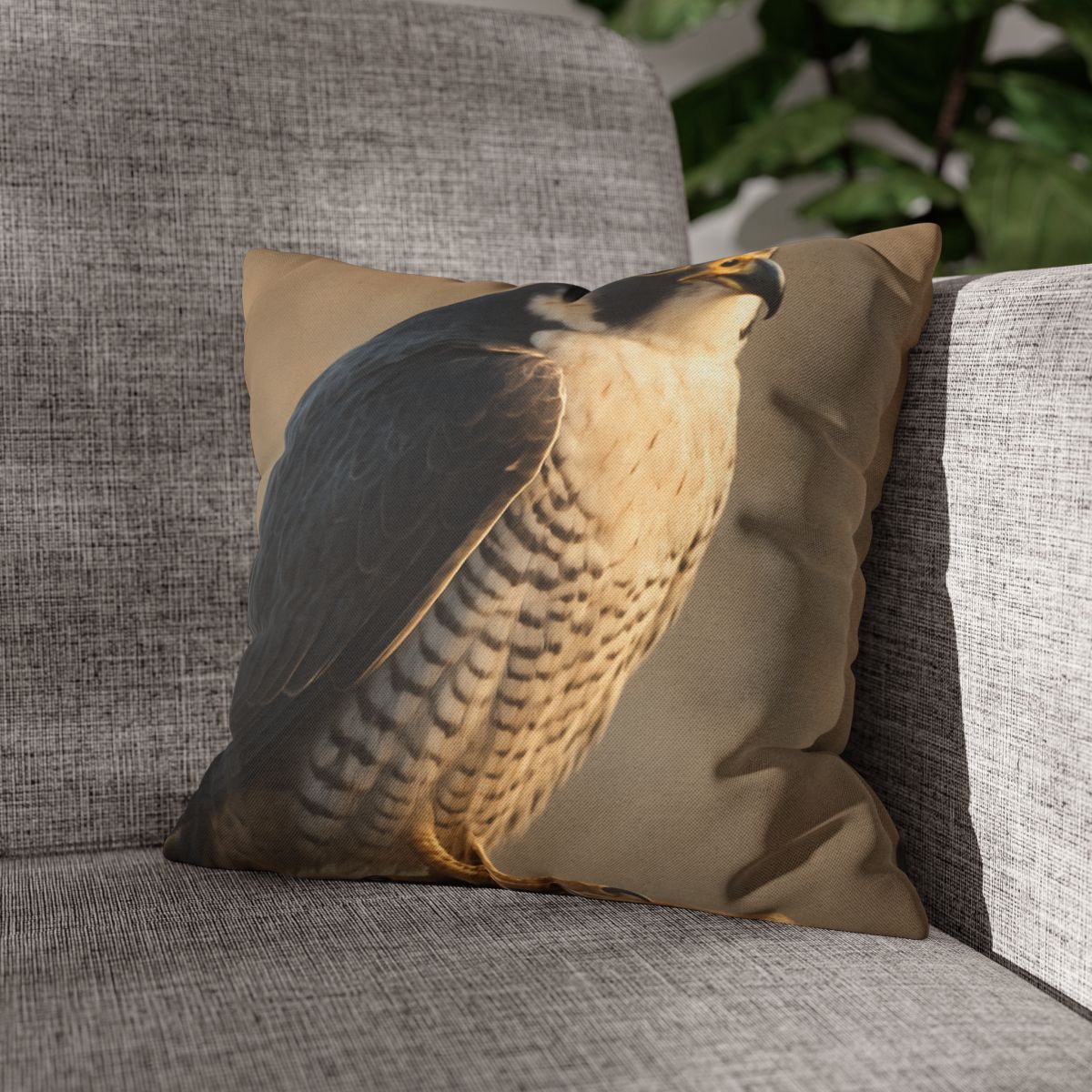 Silver Dusk Peregrine Falcon designer print pillow cases