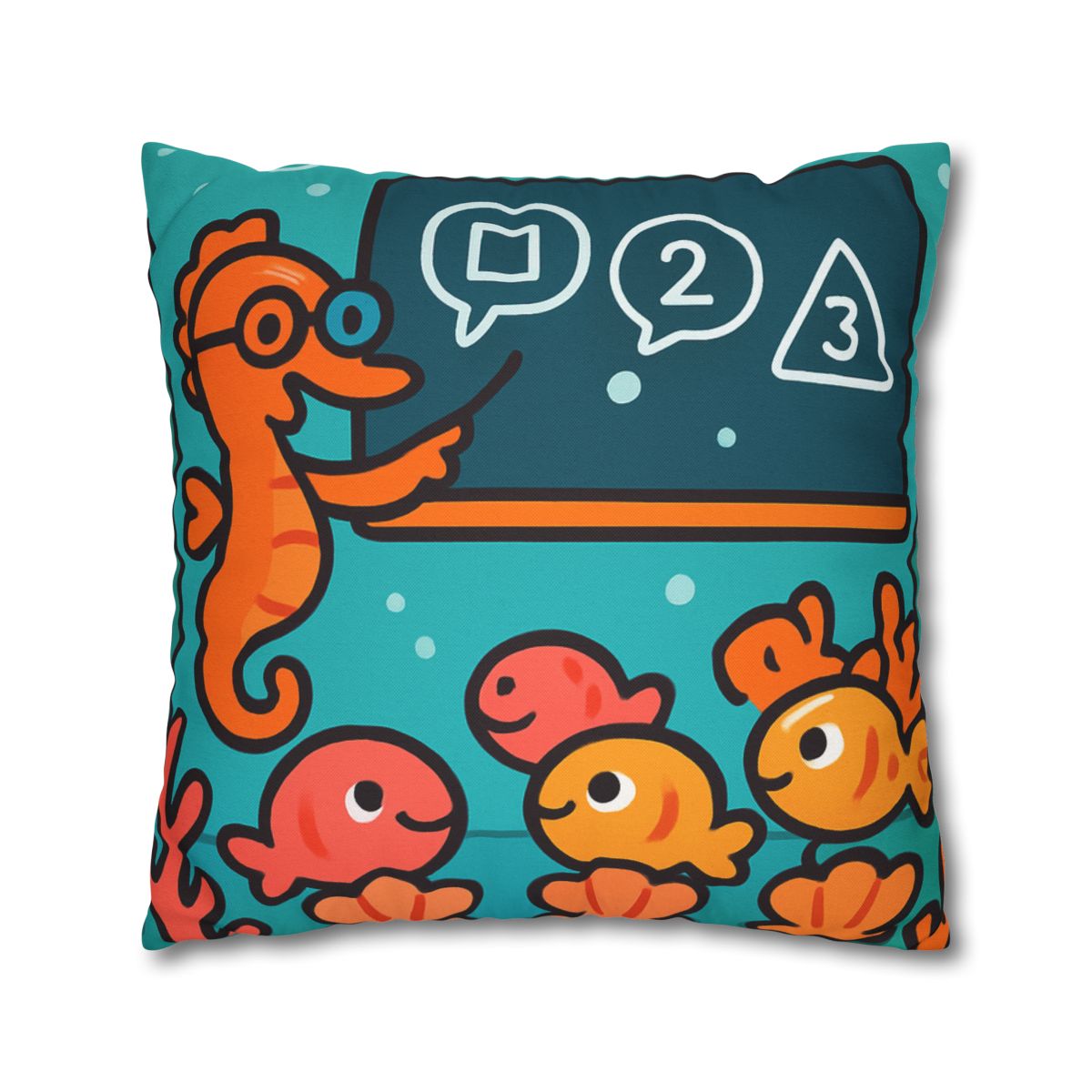Coral Classroom With The Seahorse Teacher soft cotton pillow cases