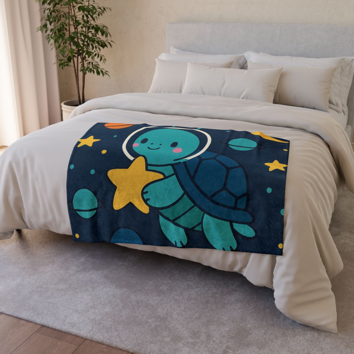 Starlight Space Turtle soft fleece blankets