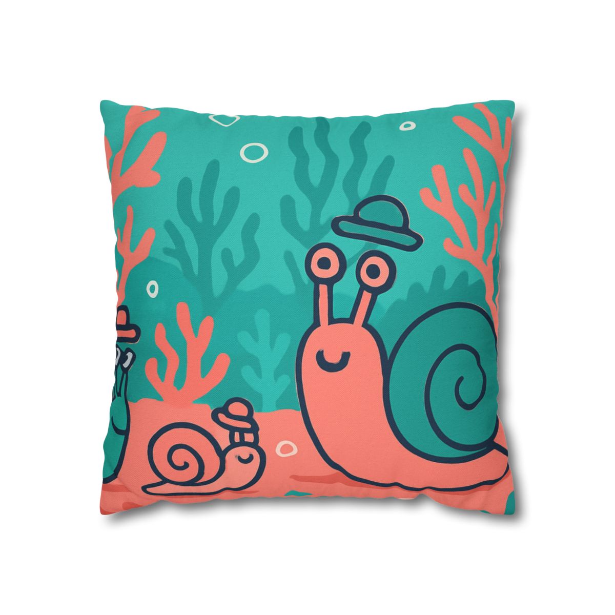 Coral City Snail Parade custom pillow cases