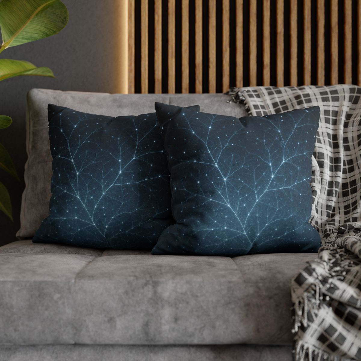 Starlit Fractal Canopy soft cotton pillow cases