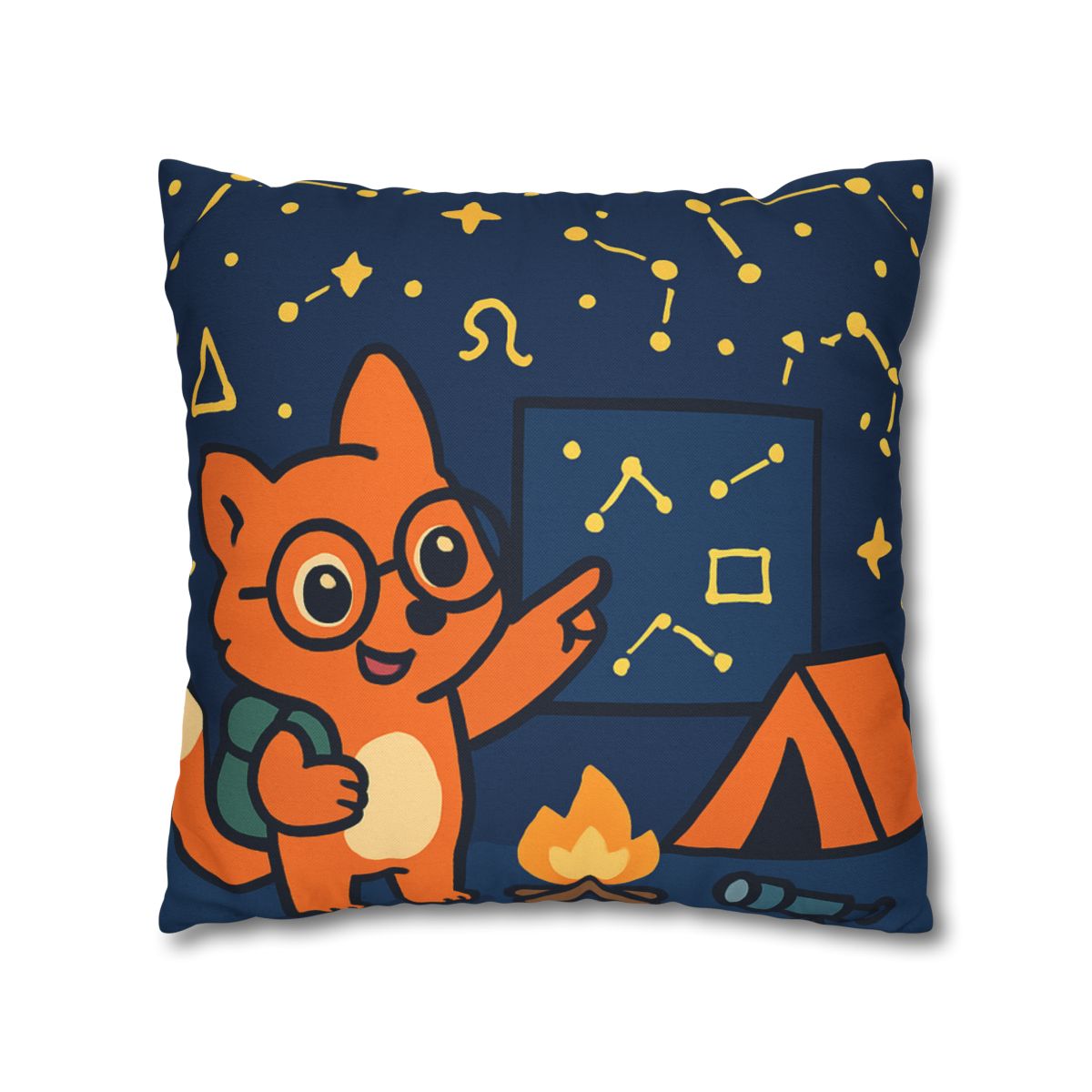 Constellation Camping With Fox Astronomer unique gift pillow cases