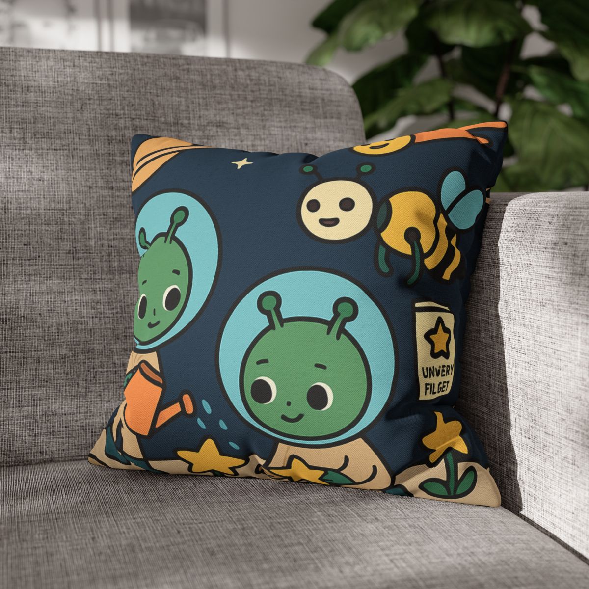 Comet Gardeners On Moon Meadow designer print pillow cases