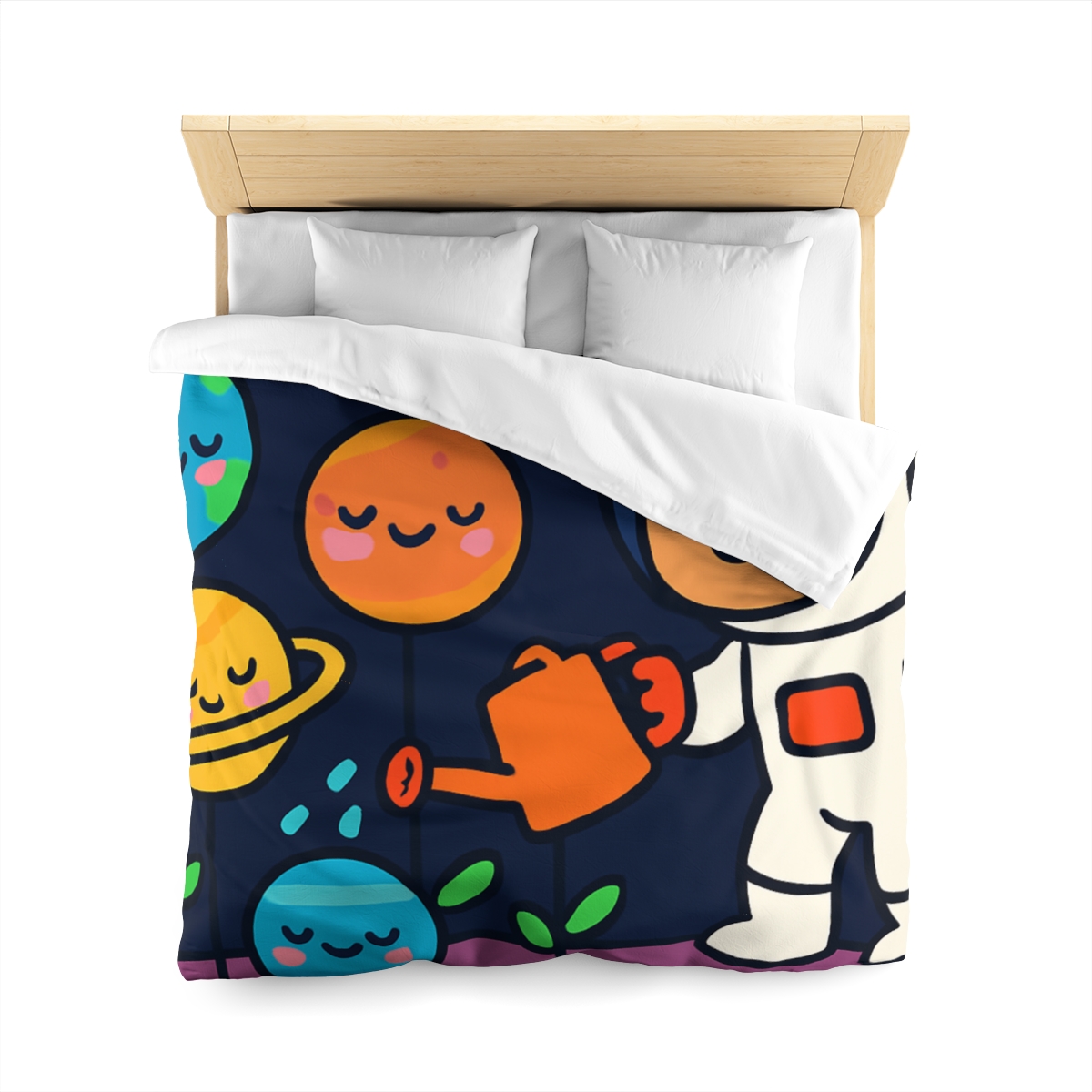 Galaxy Garden Of Friendly Planets unique patterned duvets