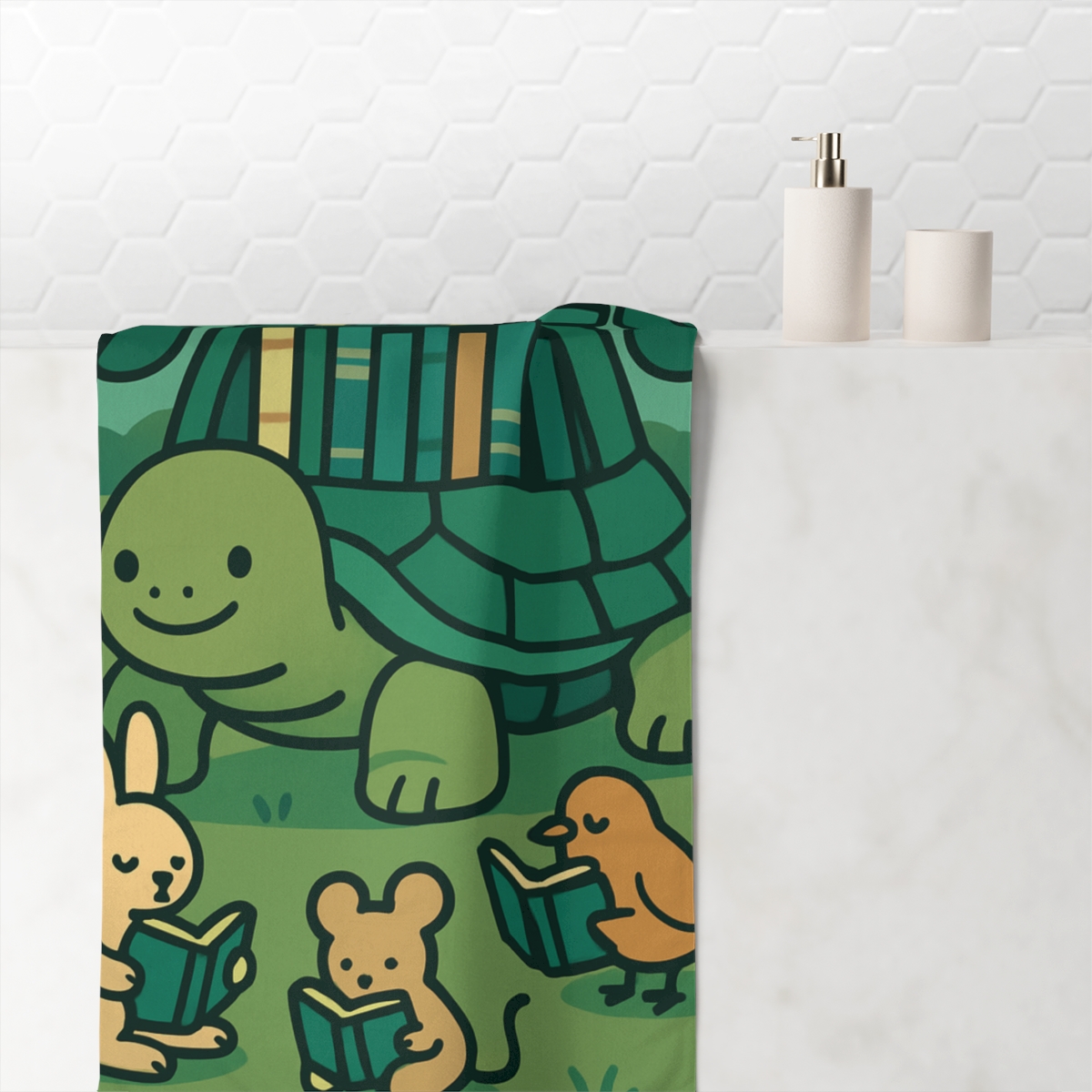 Time Turtle Library trendy hand towels