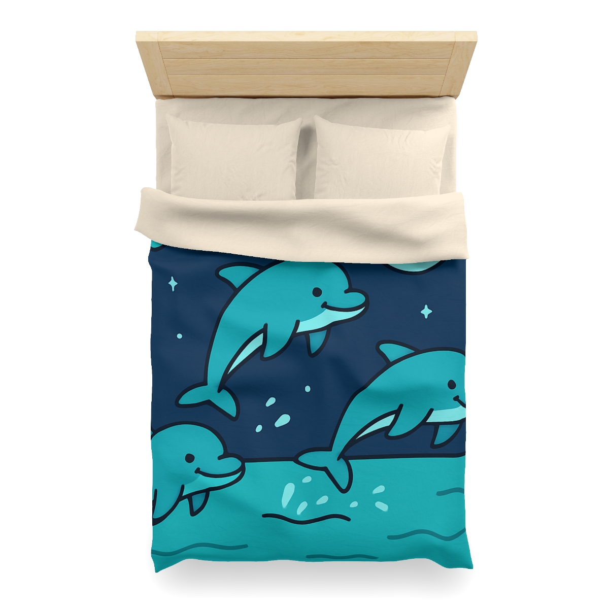 Starlight Sea And The Cosmic Dolphins personalized bedding duvets