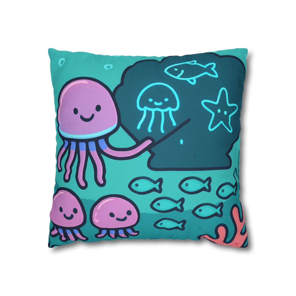 Bioluminescent Reef School With Glow Jellyfish custom pillow cases