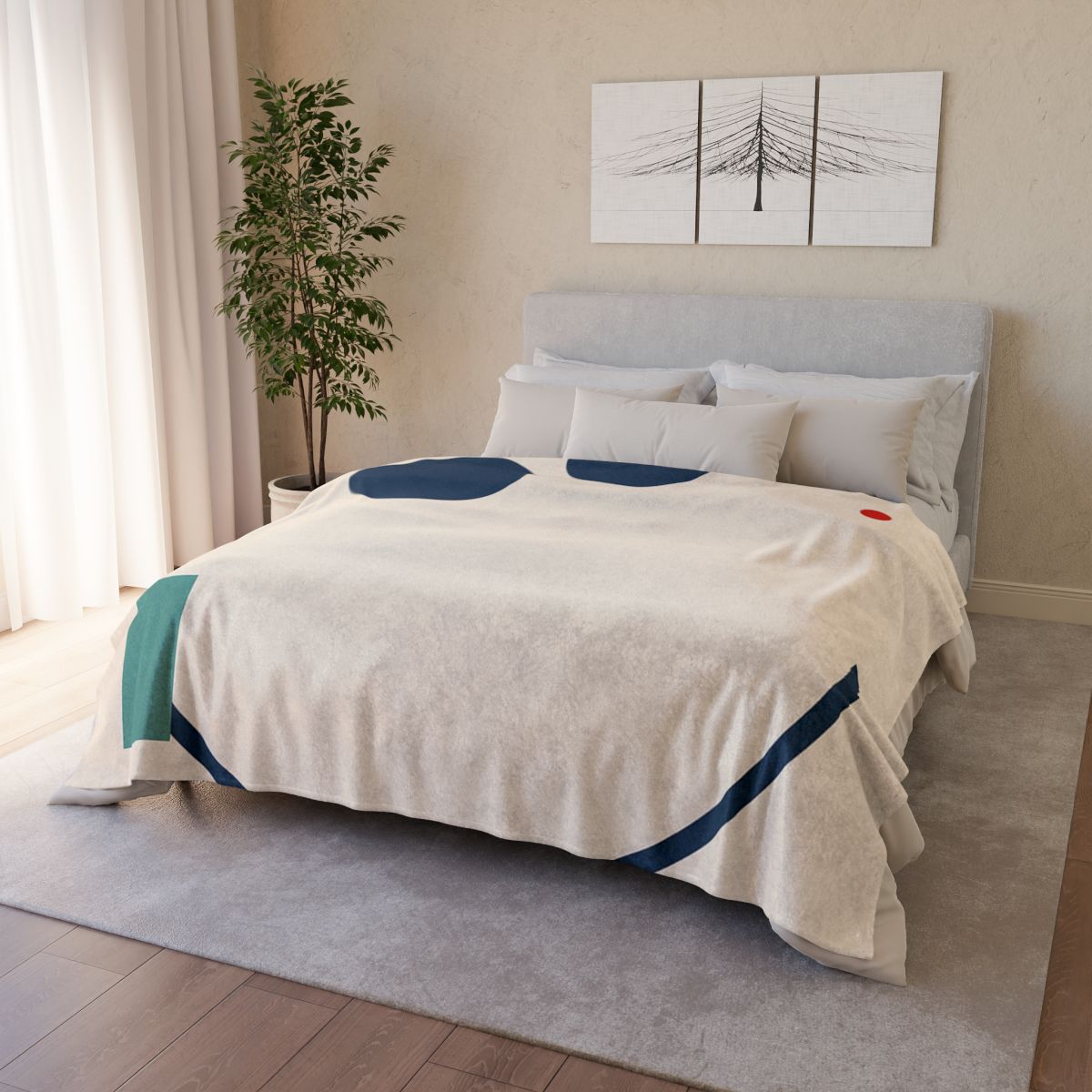 Staggered Arc With Three Points designer printed blankets