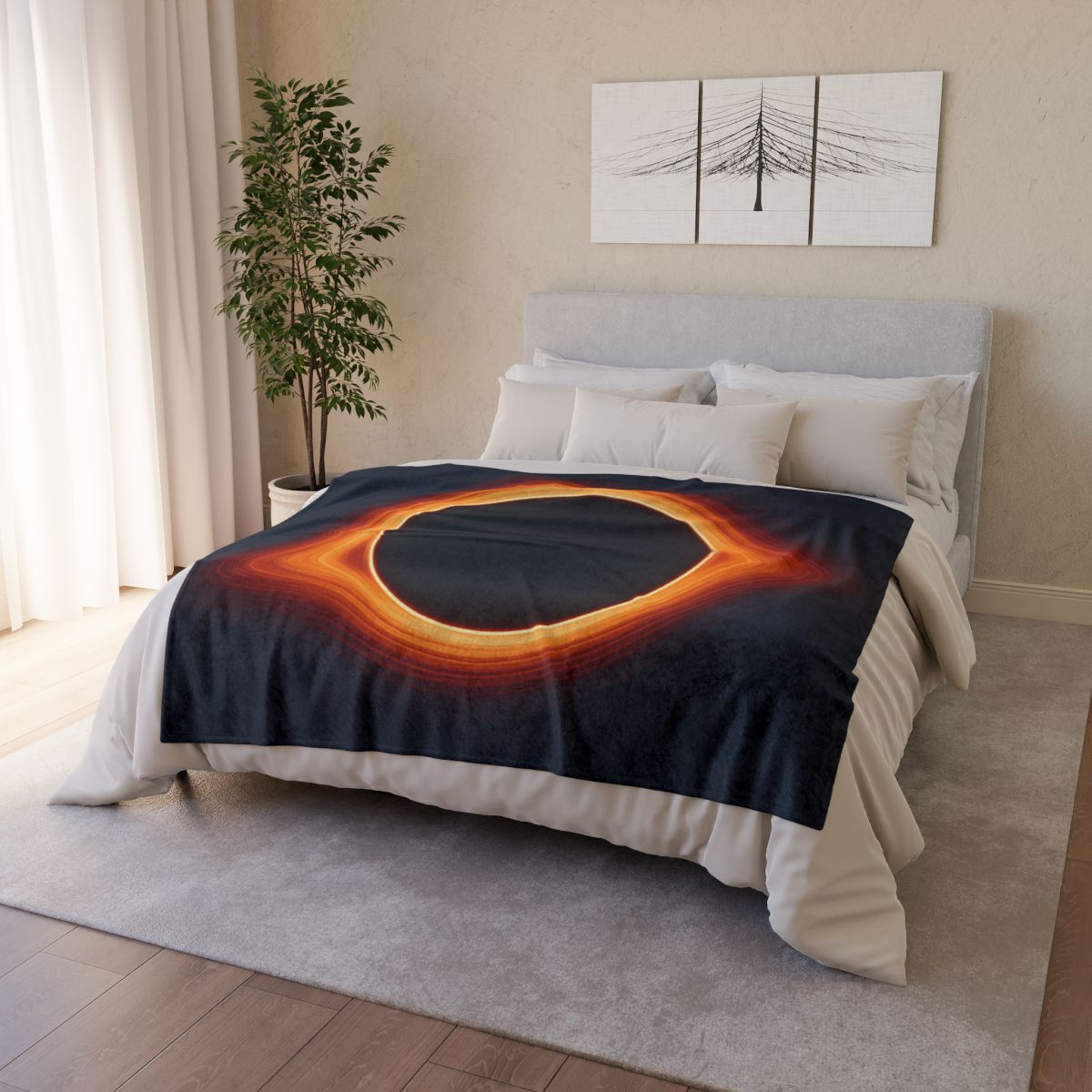 Black Hole Silhouette stylish throw blankets
