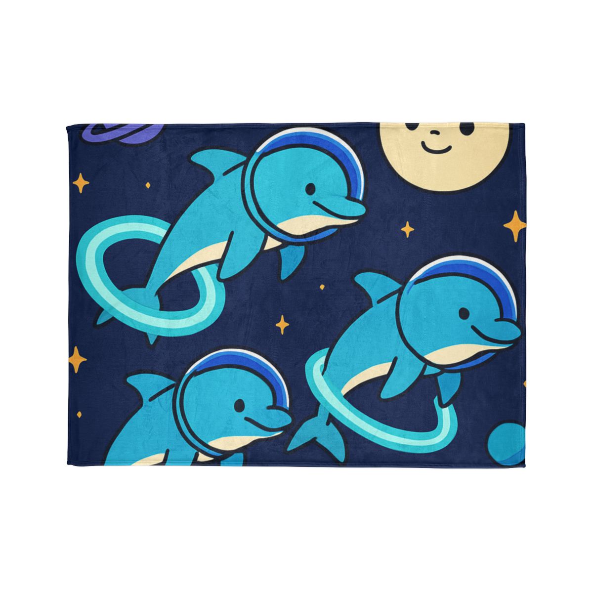Cosmic Dolphin Playground trendy patterned blankets