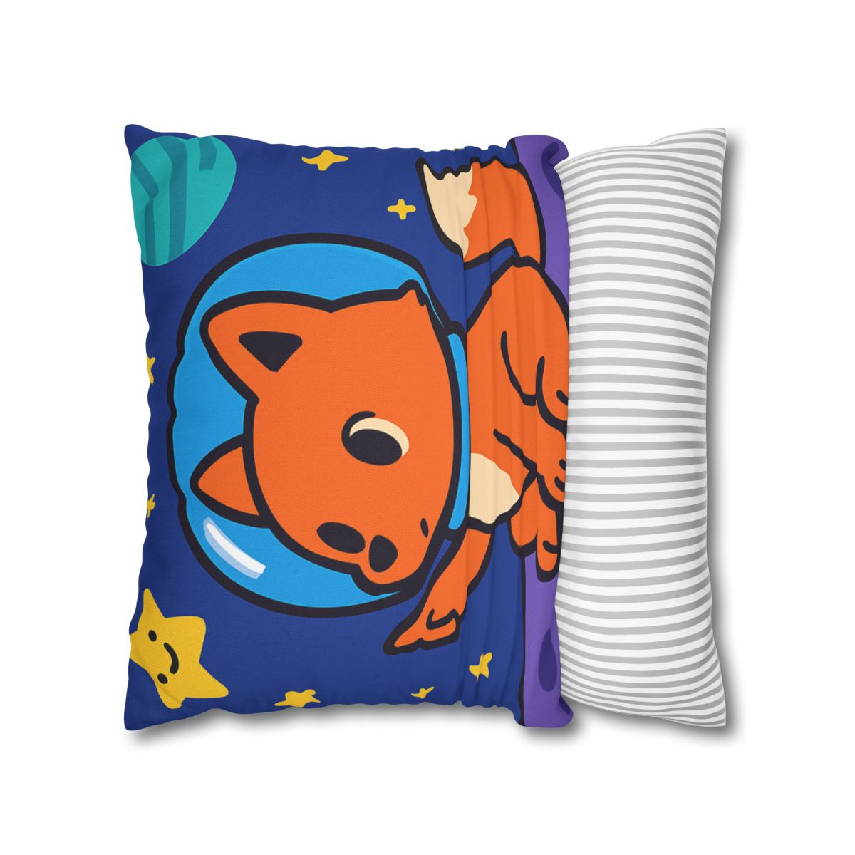 Stargazing Space Fox designer print pillow cases