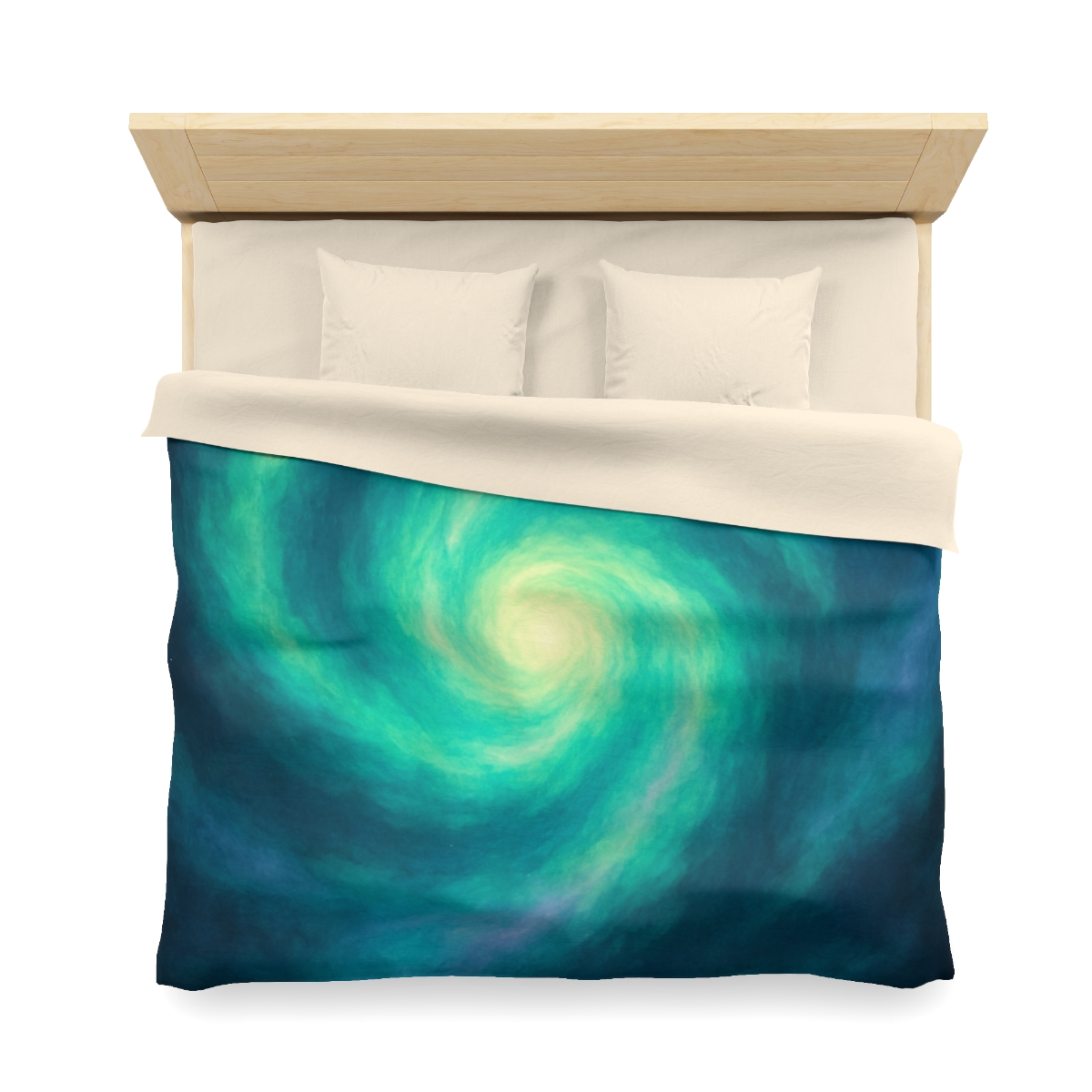 Aurora Halo Spiral designer printed duvets