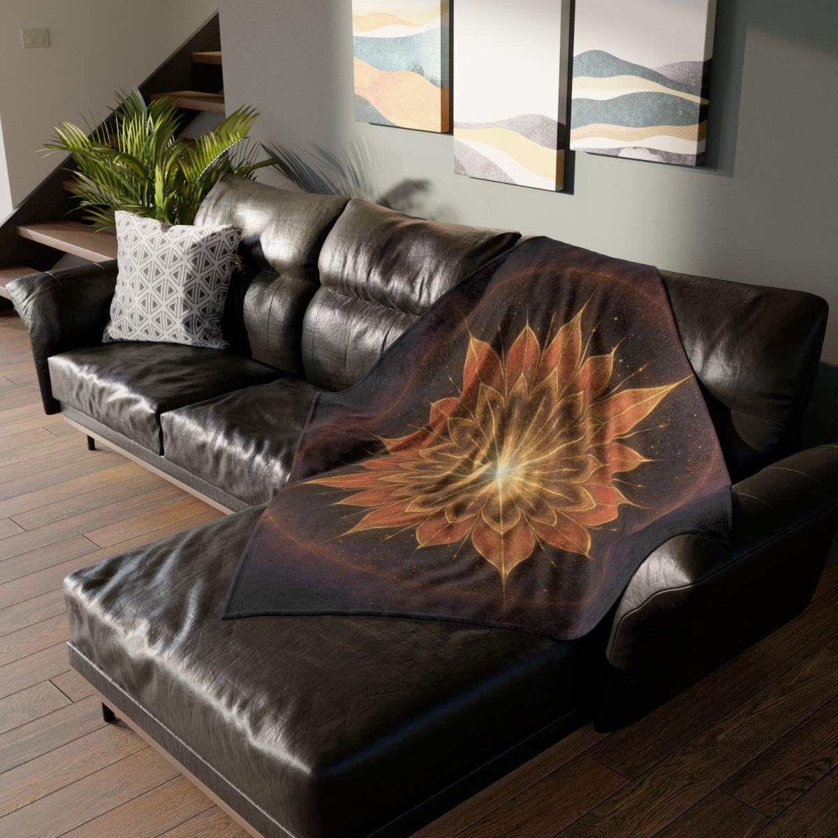 Starburst Petal Crown soft fleece blankets