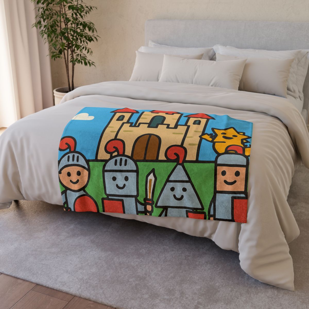 Castle Of Shape Knights soft fleece blankets