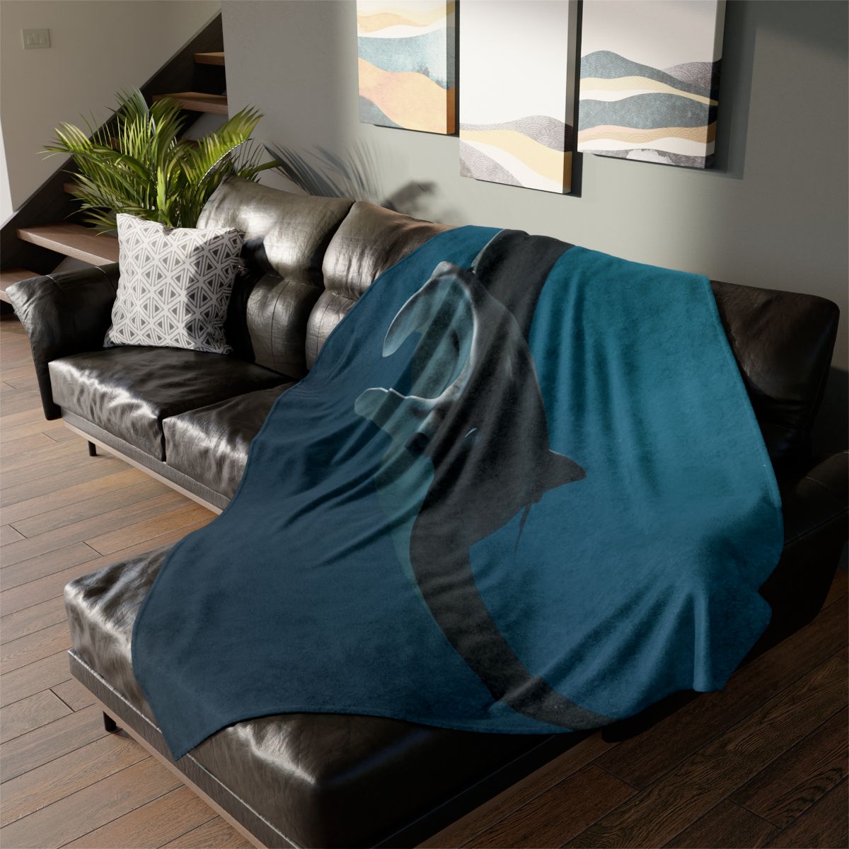 Midwater Dancer Manta Ray soft fleece blankets
