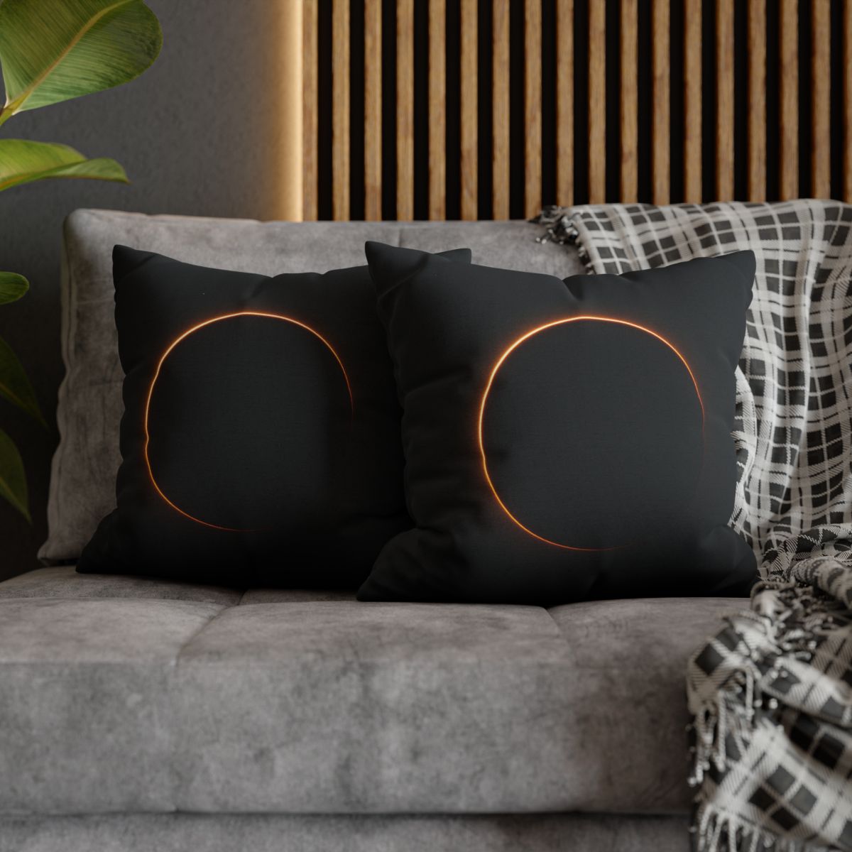 Void Horizon Silhouette Bloom personalized pillow covers